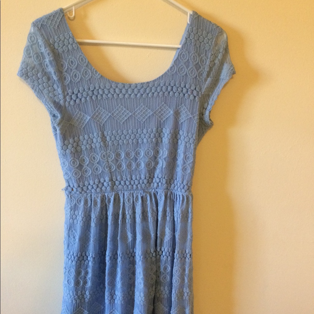 Charlotte Russe light blue lace skater dress